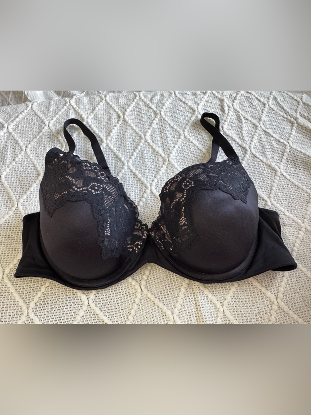 Maidenform Black Lace Bra 38C Underwire Padded Adjustable Straps